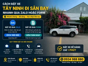 Cách đặt xe Tây Ninh đi sân bay nhanh qua Zalo hoặc form