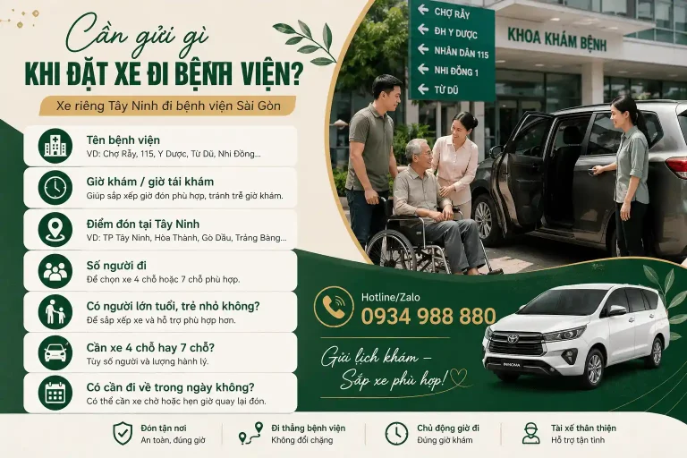 Cần gửi gì khi đặt xe Tây Ninh đi bệnh viện Sài Gòn