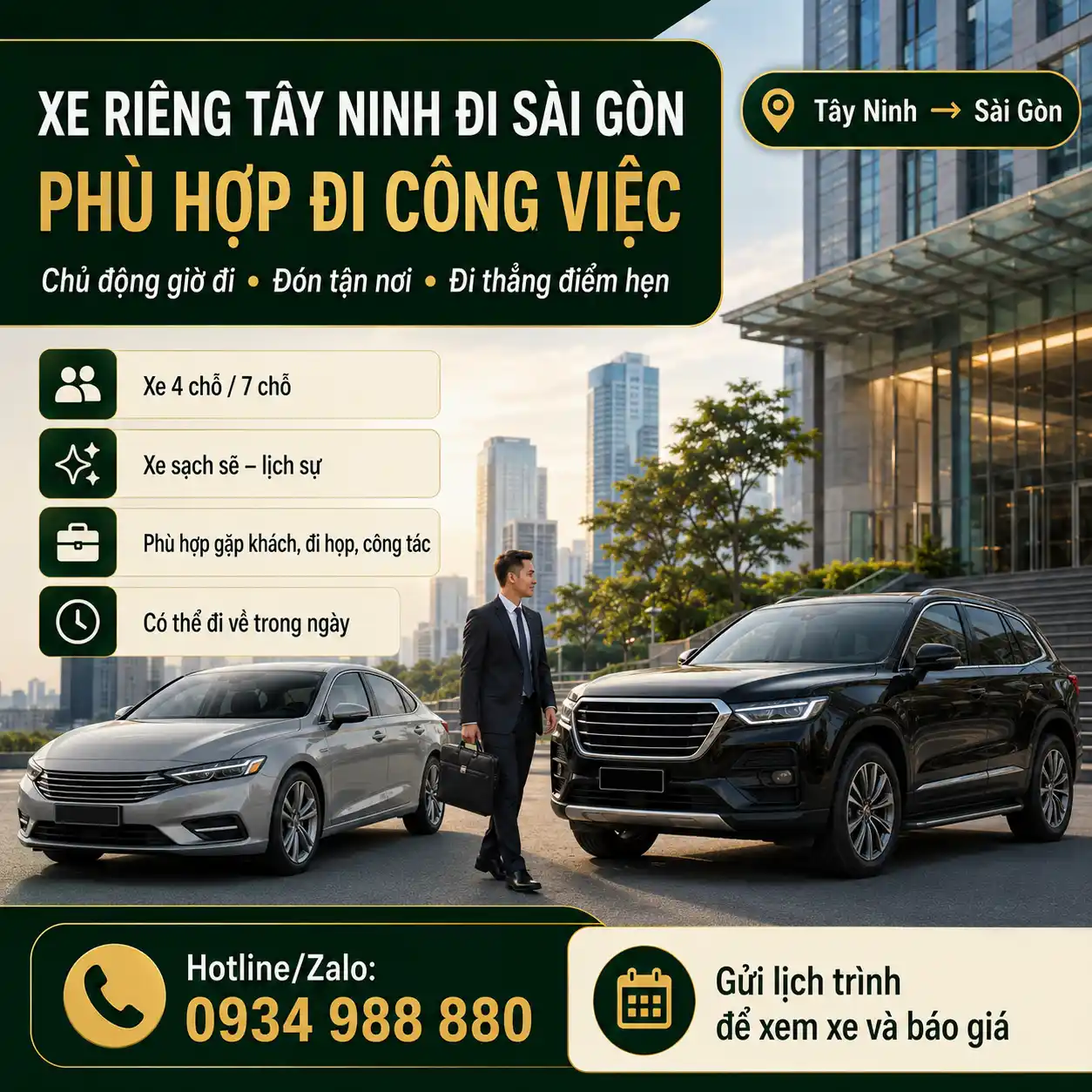 Taxi riêng Tây Ninh đi bệnh viện công việc ở Sài Gòn