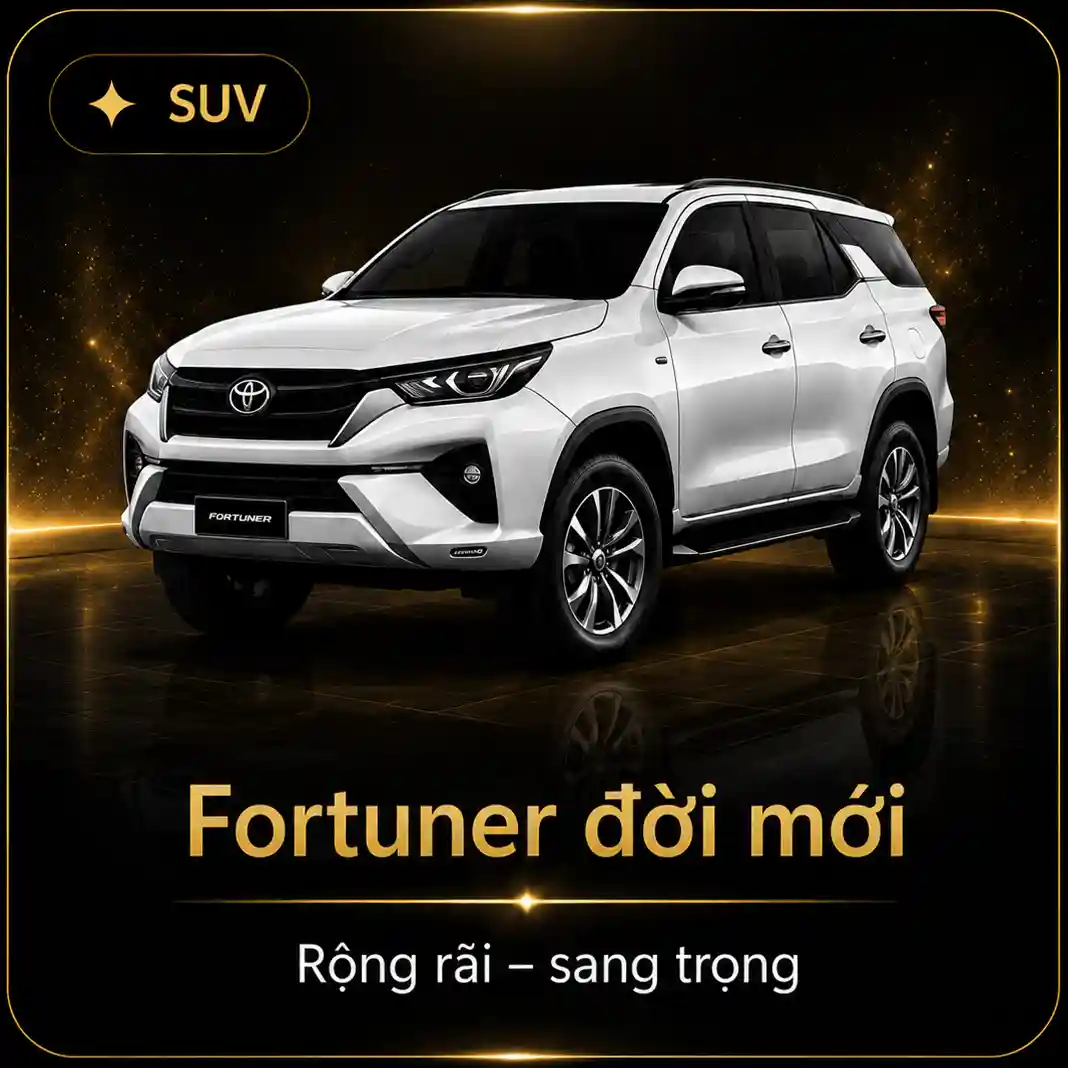 Fortuner đời mới thuê xe Tây Ninh